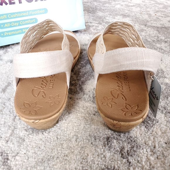 Skechers Shoes Luxe Foam Nude Slingback Sandals Poshmark Tiered Wall Planter Beautiful Hanging Baskets